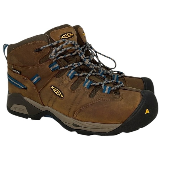 KEEN Men's Brown Leather Utility Hiking Boots Composite Toe Size 13EE Extra Wide - Picture 1 of 11